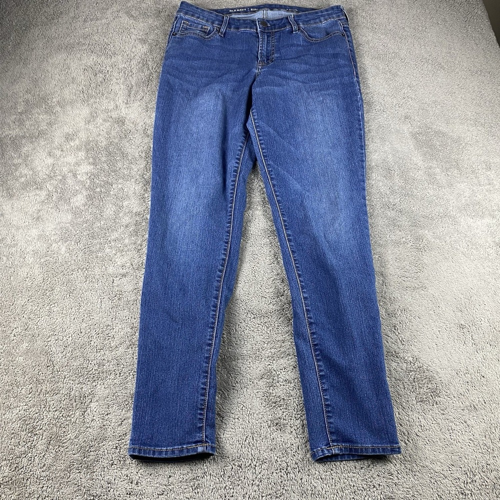Old Navy Super Skinny Jeans Womens 8 Regular Mid Rise Blue Mid Rise